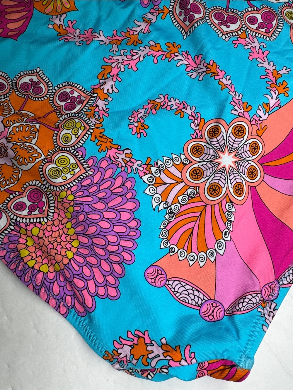 Trina Turk Meilani plunge neck Floral One-Piece tie neck 14 summer beach resort - Picture 8 of 11